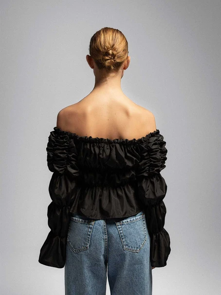 LAAGAM SADIE BLACK RUCHED B