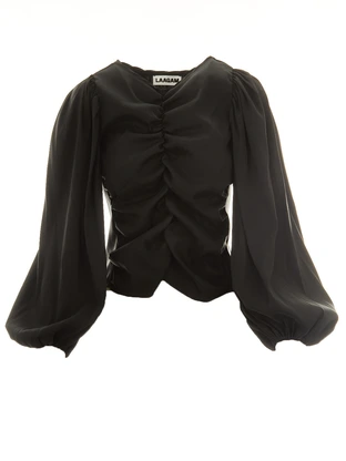 LAAGAM VIVIENNE BLACK BLOUSE