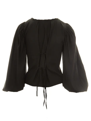 LAAGAM VIVIENNE BLACK BLOUSE