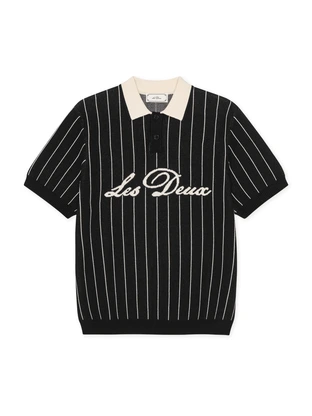Les Deux Pinstripe Knitted Polo