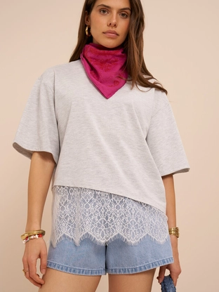 My Jewellery Slanting lace tee