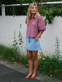 Neo Noir Etta Soft Stripe Stone Shirt