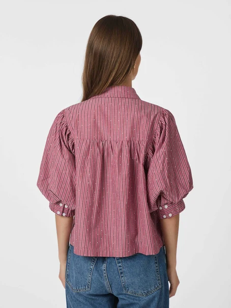Neo Noir Etta Soft Stripe Stone Shirt