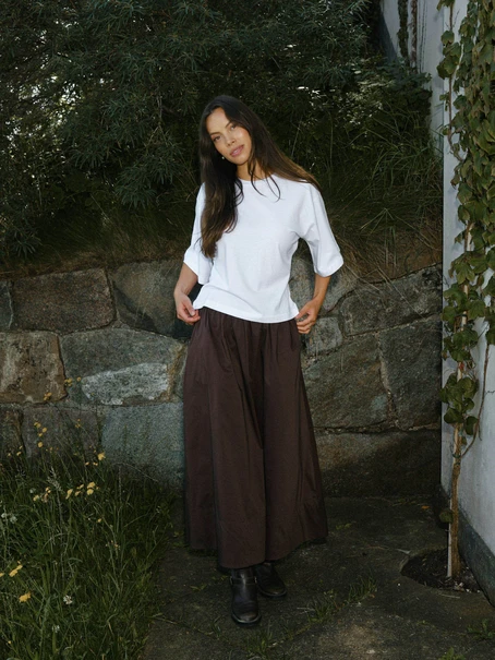 Neo Noir Yara Long Poplin Skirt