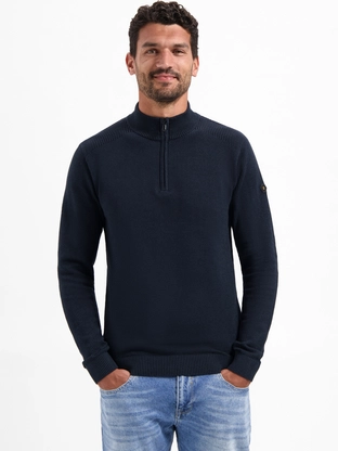 No Excess Pullover Half Zip Plated Structure Knit