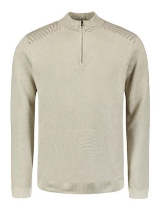No Excess Pullover Half Zip Plated Structure Knit