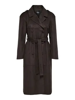 ONLY ONLBINE LIFE FAUX SUEDE TRENCHCOAT
