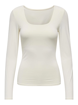 ONLY ONLEA L/S 2-WAY DEEP NECK TOP JRS