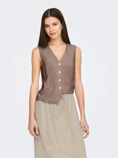 ONLY ONLIRIS-SIESTA S/L LINEN BL VEST TL