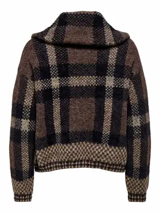 ONLY ONLMAROON LS ZIP COLLAR CARDIGAN KN
