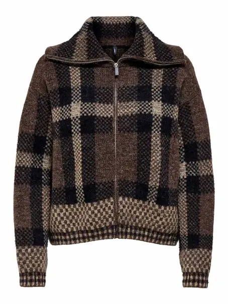 ONLY ONLMAROON LS ZIP COLLAR CARDIGAN KN