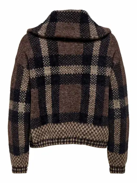 ONLY ONLMAROON LS ZIP COLLAR CARDIGAN KN