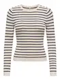 ONLY ONLMILA LS STRIPE BUTTON O-NECK CC