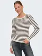 ONLY ONLMILA LS STRIPE BUTTON O-NECK CC