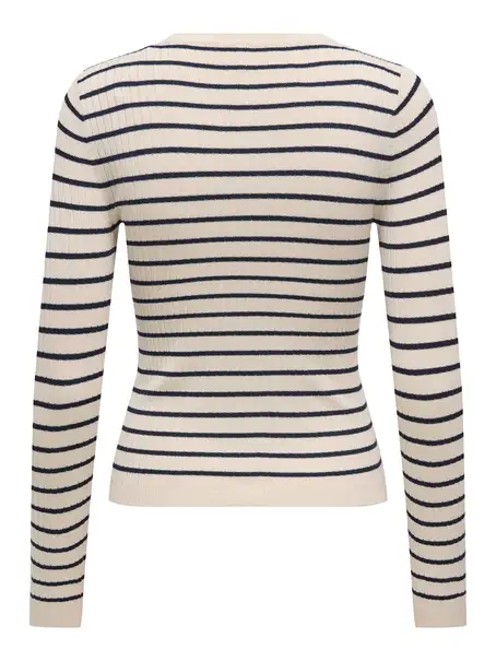 ONLY ONLMILA LS STRIPE BUTTON O-NECK CC