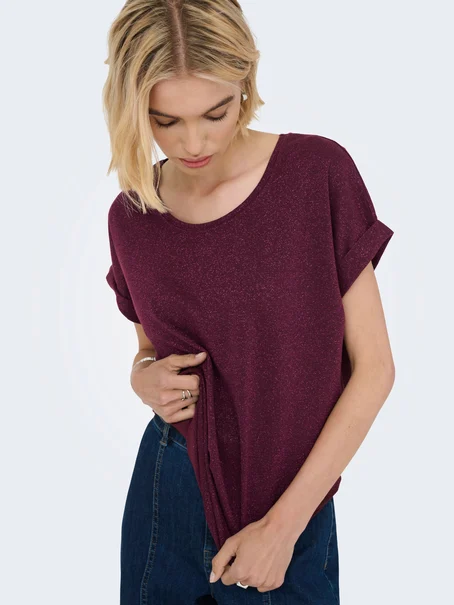 ONLY ONLMOSTER GLITTER S/S TOP JRS