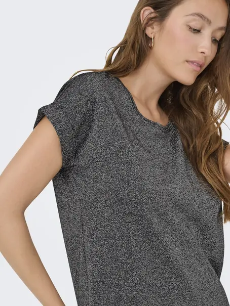 ONLY ONLMOSTER GLITTER S/S TOP JRS