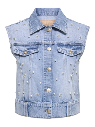ONLY ONLONUR PEARL DECO DNM VEST RED DOT