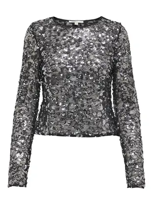 ONLY ONLPALEMA LS LACE SEQUIN TOP WVN