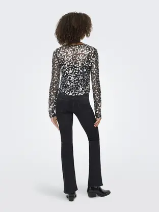 ONLY ONLPALEMA LS LACE SEQUIN TOP WVN