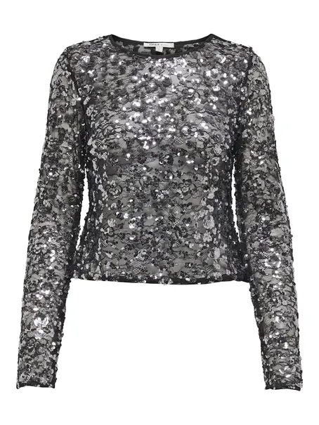 ONLY ONLPALEMA LS LACE SEQUIN TOP WVN