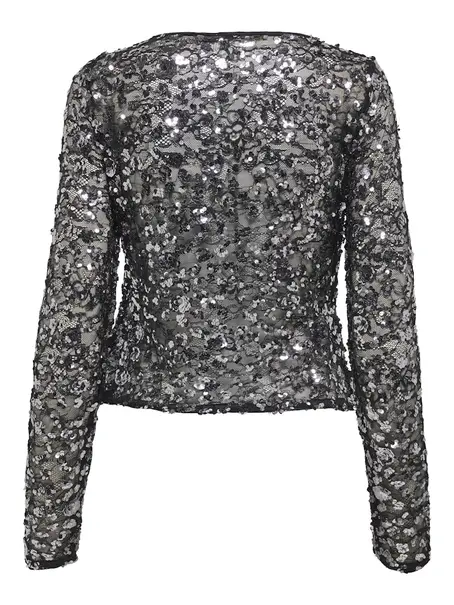 ONLY ONLPALEMA LS LACE SEQUIN TOP WVN