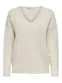 ONLY ONLRICA LIFE L/S V-NECK PULLO KNT N