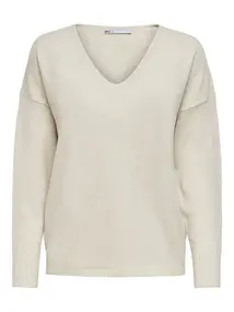 ONLY ONLRICA LIFE L/S V-NECK PULLO KNT N