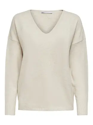 ONLY ONLRICA LIFE L/S V-NECK PULLO KNT N