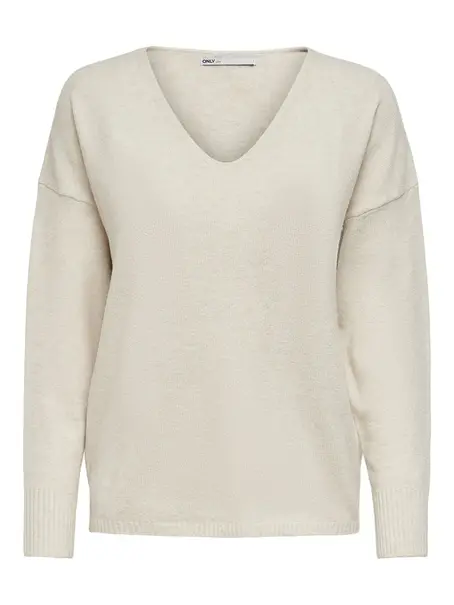 ONLY ONLRICA LIFE L/S V-NECK PULLO KNT N