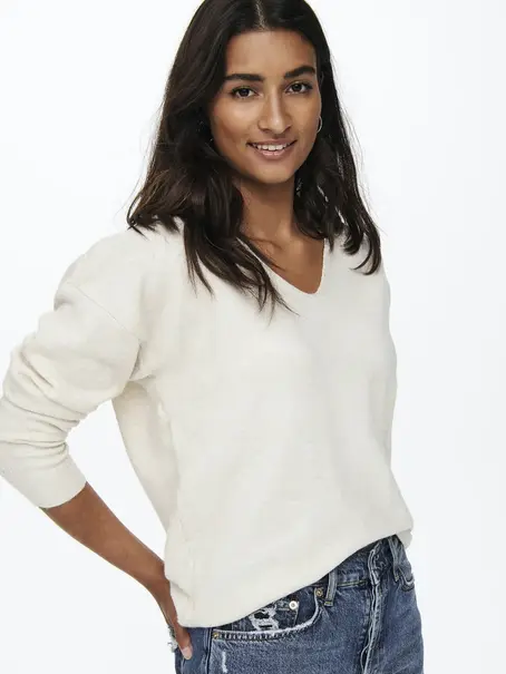 ONLY ONLRICA LIFE L/S V-NECK PULLO KNT N