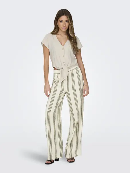 ONLY ONLSIESTA SS KNOT LIN BL SHIRT PNT
