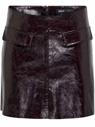 ONLY ONLSIKA GLAZ FAUXLEATHER SHORT SKIR