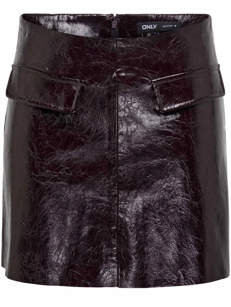 ONLY ONLSIKA GLAZ FAUXLEATHER SHORT SKIR