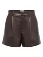 ONLY ONLSMOOTH HW FAUX LEA SHORTS CC PNT