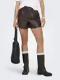 ONLY ONLSMOOTH HW FAUX LEA SHORTS CC PNT
