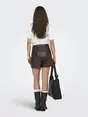 ONLY ONLSMOOTH HW FAUX LEA SHORTS CC PNT