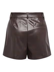 ONLY ONLSMOOTH HW FAUX LEA SHORTS CC PNT