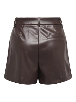 ONLY ONLSMOOTH HW FAUX LEA SHORTS CC PNT