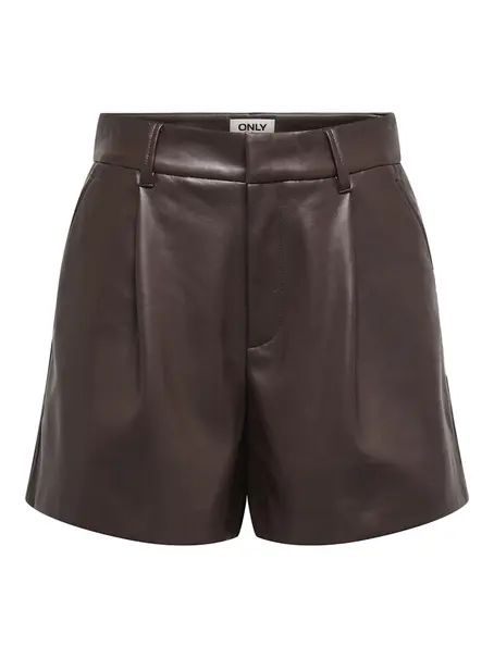 ONLY ONLSMOOTH HW FAUX LEA SHORTS CC PNT