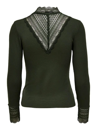 ONLY ONLTILDE L/S HIGH NECK LACE TOP JRS