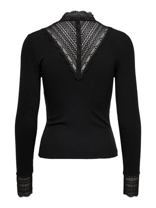 ONLY ONLTILDE L/S HIGH NECK LACE TOP JRS