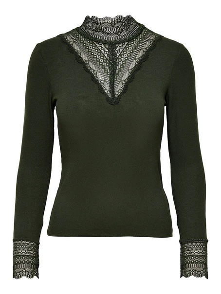 ONLY ONLTILDE L/S HIGH NECK LACE TOP JRS