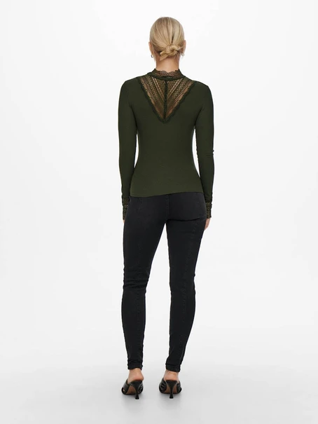 ONLY ONLTILDE L/S HIGH NECK LACE TOP JRS
