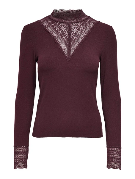 ONLY ONLTILDE L/S HIGH NECK LACE TOP JRS