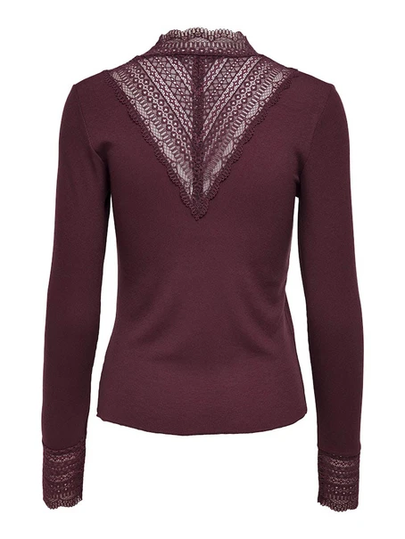 ONLY ONLTILDE L/S HIGH NECK LACE TOP JRS