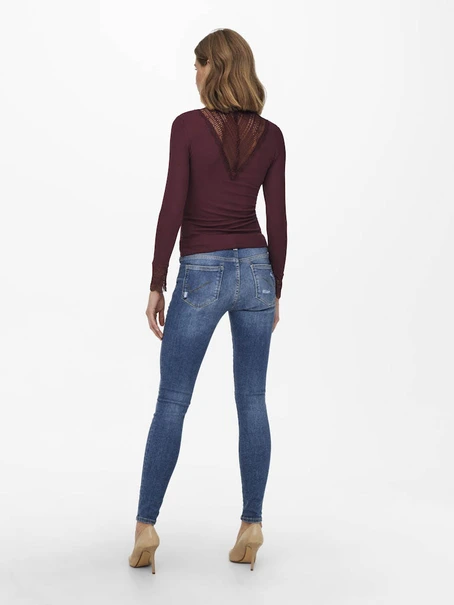 ONLY ONLTILDE L/S HIGH NECK LACE TOP JRS