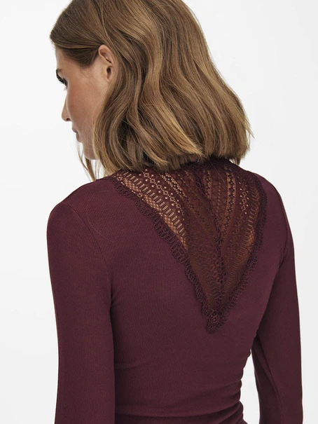 ONLY ONLTILDE L/S HIGH NECK LACE TOP JRS