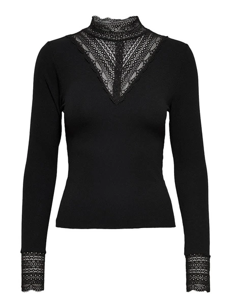 ONLY ONLTILDE L/S HIGH NECK LACE TOP JRS