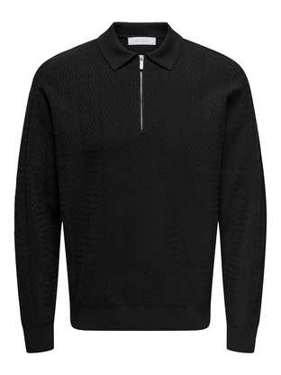 Only & Sons ONSASK REG LS 12 HALF ZIP POLO FRML
